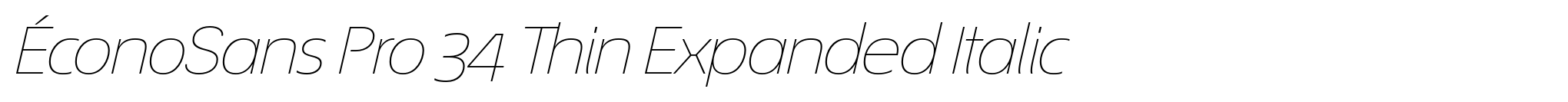 ÉconoSans Pro 34 Thin Expanded Italic image